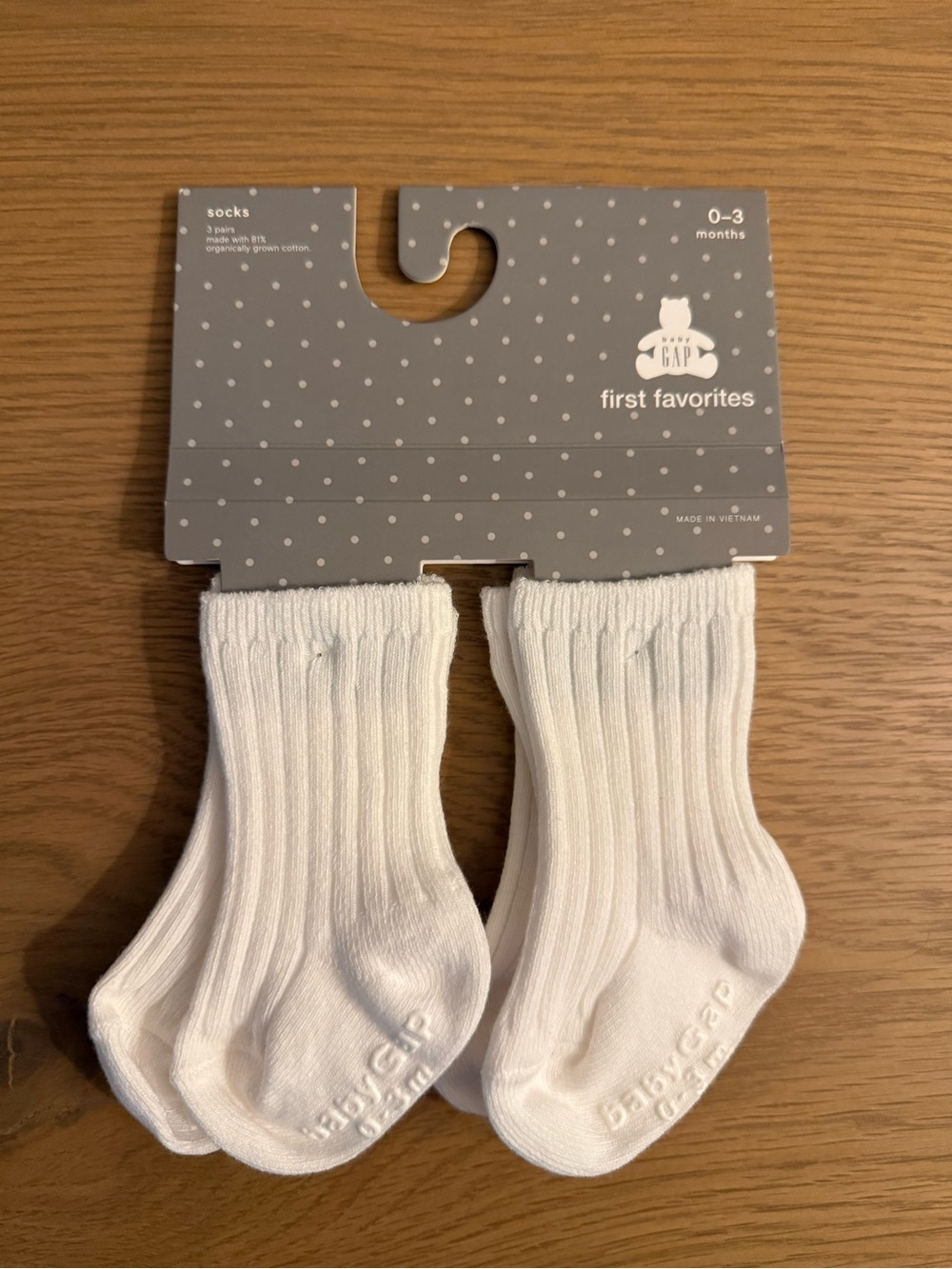 GAP White Ribbed Infant Socks - 0-3 Months (2 Pairs)